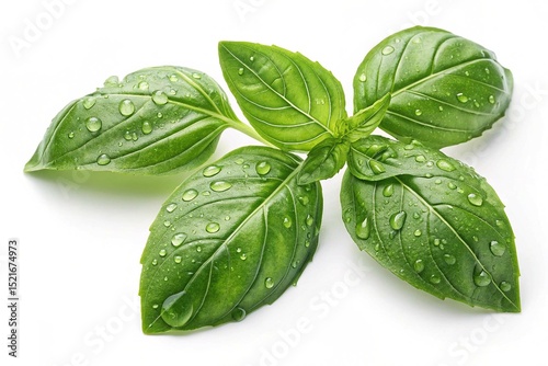 Basil leaves isolated on white background