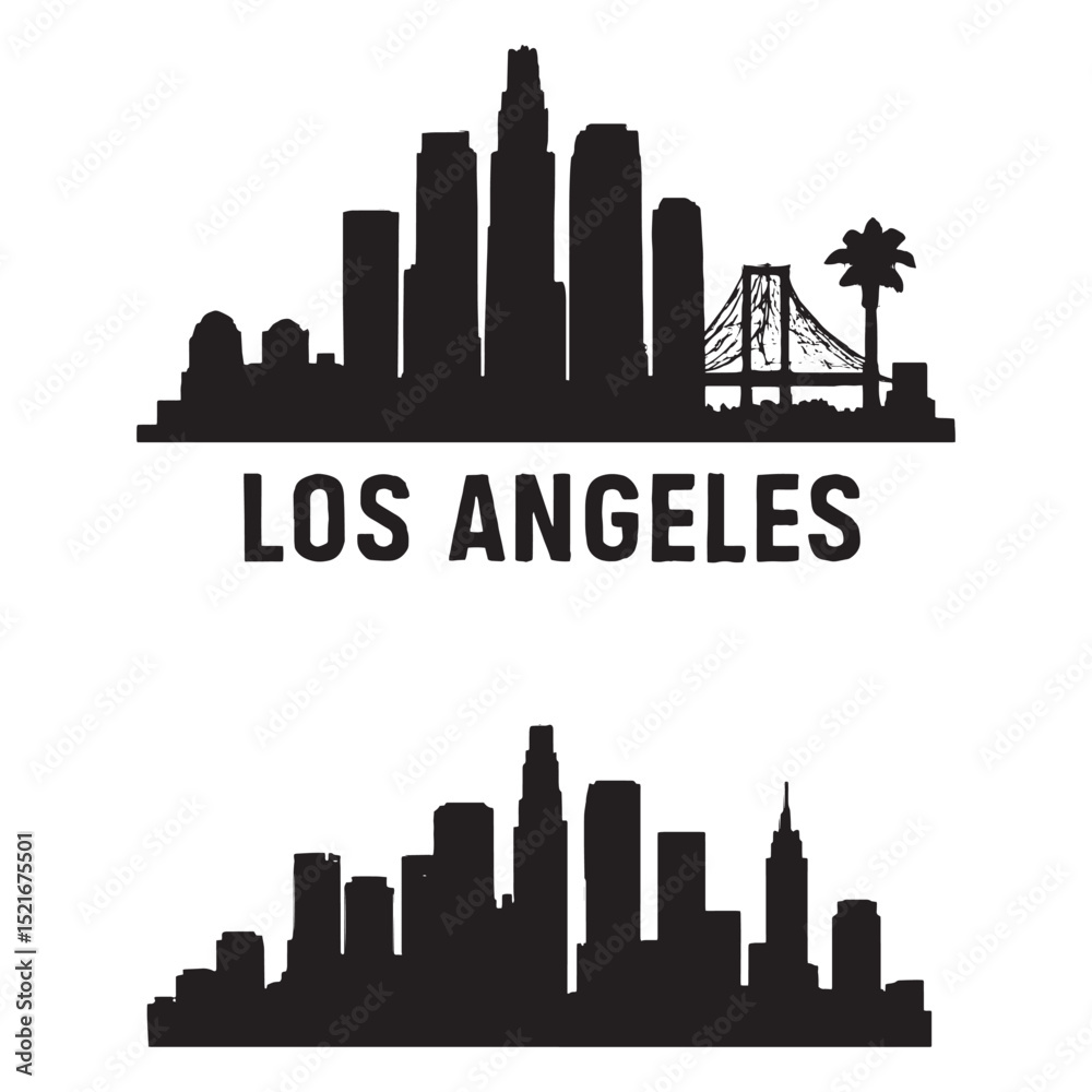 Naklejka premium Los Angeles Skyline Silhouette