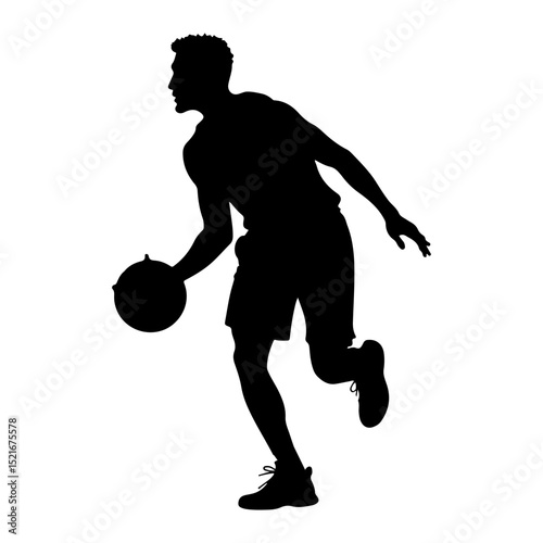 Basketball player black logo silhouette vector
