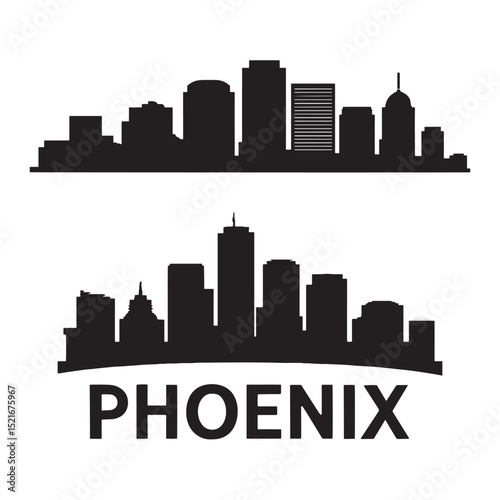 Phoenix  Skyline Silhouette Vector