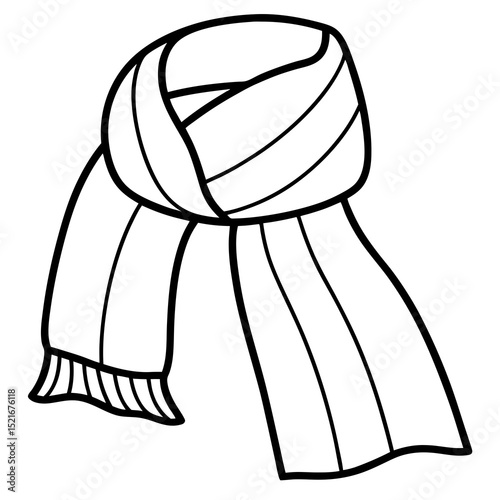 Velvet Winter Scarf Vector – Elegant Fashion Accessory Illustration