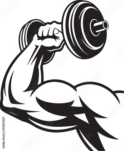 Powerful Bicep Curl Strength Training Illustration