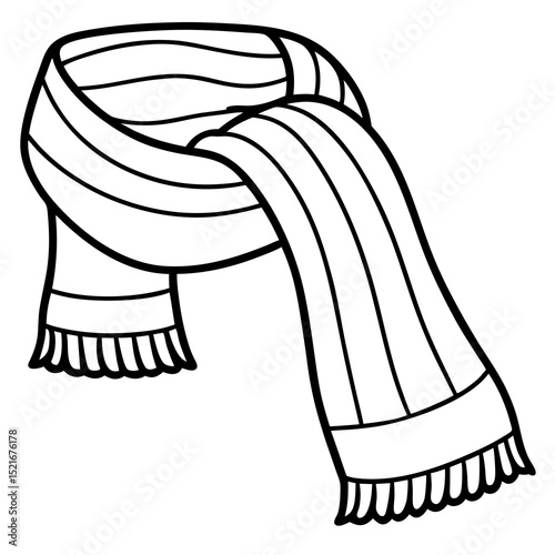Velvet Winter Scarf Vector – Elegant Fashion Accessory Illustration