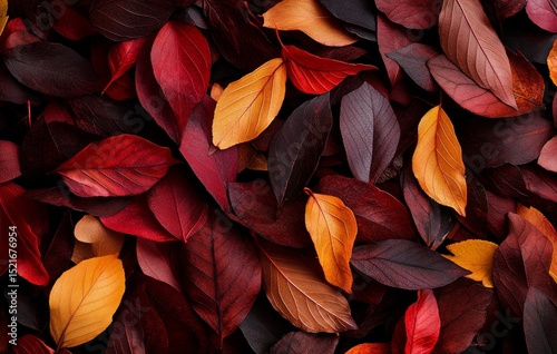 Colorful Autumn Leaves Covering the Ground in a Vibrant Display of Natures Be...