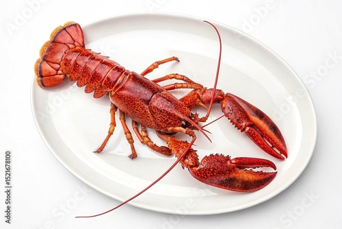 Cooked lobster isolated on white background on white background