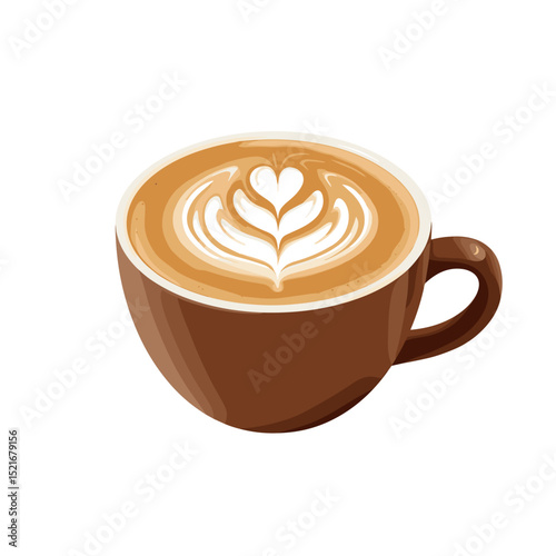 Cappuccino mug with milk art (latte art)