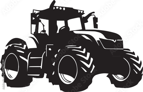 tractor silhouette vector