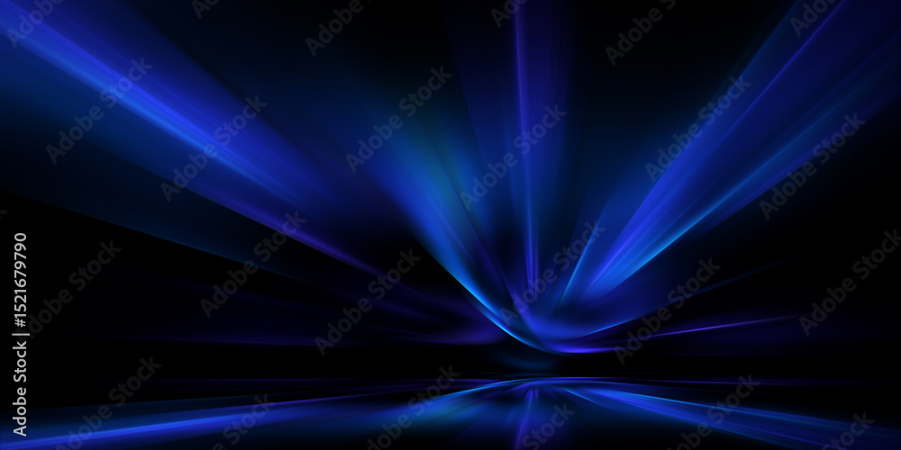 Fototapeta premium Colorful spectrum lights tech black party club neon lights abstract wave technology background, black background 