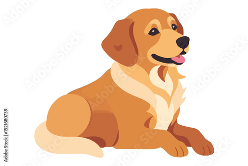Golden Retriever Illustration - Cute Dog Cartoon Image - Perfect for Pet Lovers and Animal Art Enthusiasts - Download High Quality Graphics Today