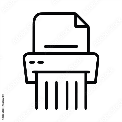Paper Shredder Icon Secure Document Destruction and Information Privacy Symbol