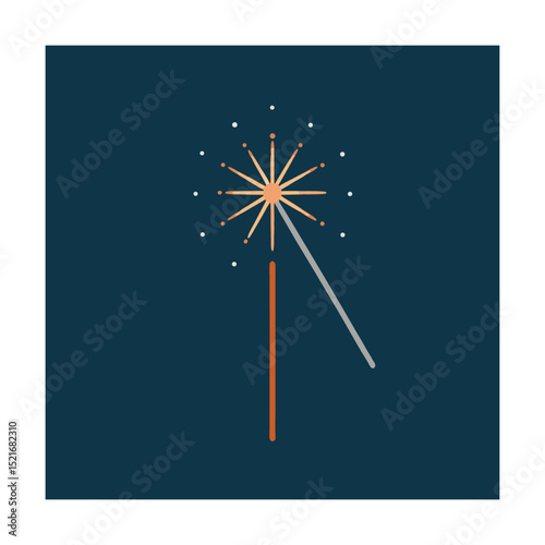 Abstract vector illustration of a star bursting with rays on a deep blue background