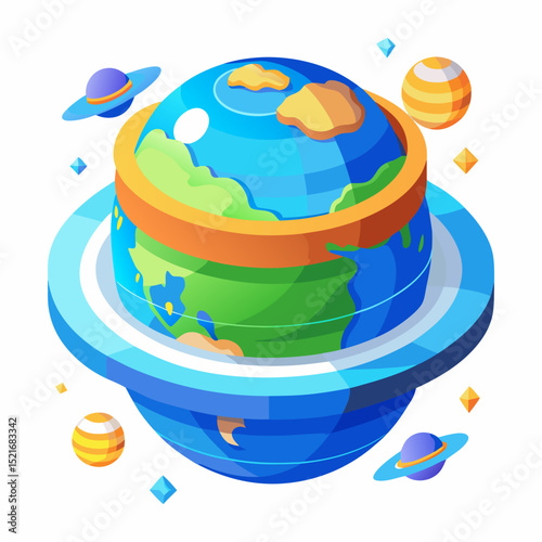 Ozone Layer Protection Vector Earth UV Shield Eco Concept