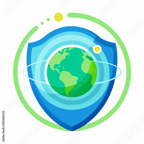 Ozone Layer Protection Vector Earth UV Shield Eco Concept