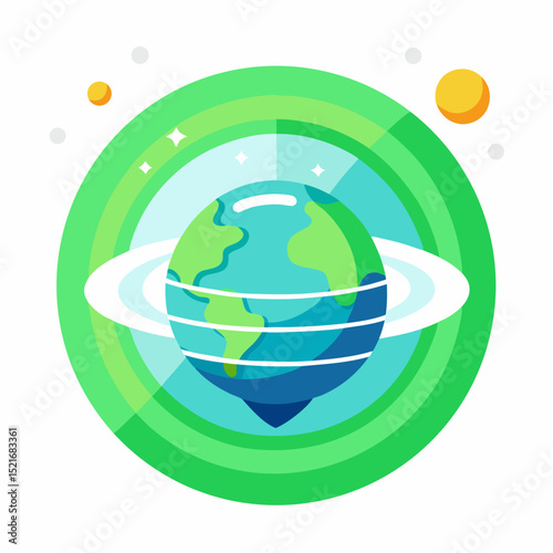 Ozone Layer Protection Vector Earth UV Shield Eco Concept
