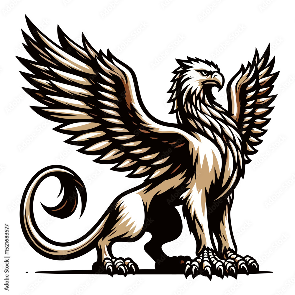 Obraz premium Majestic Griffin: A Mythological Creature of Power and Grace