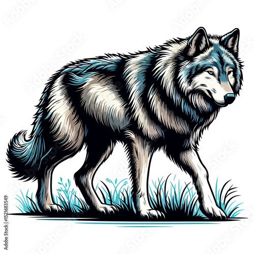 Majestic Wolf in Wild Nature: A Stunning Wildlife Image