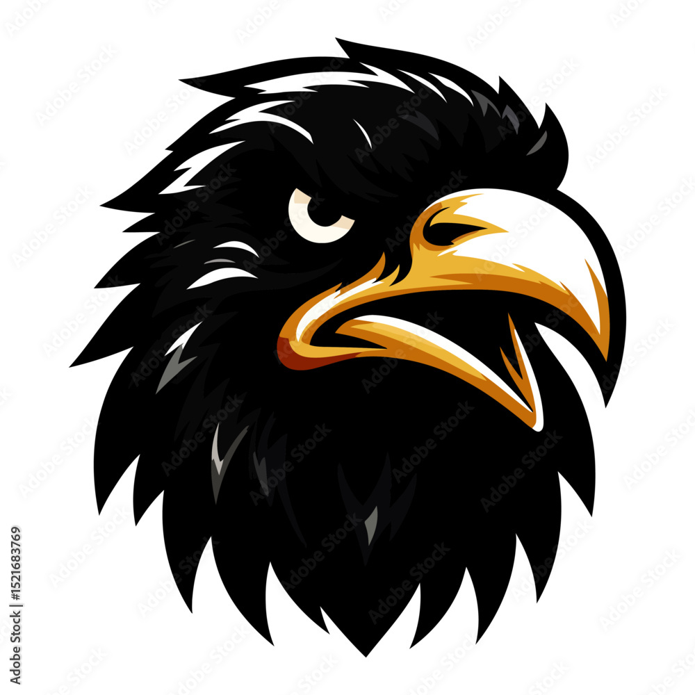 Obraz premium Majestic Eagle Head: A Powerful and Fierce Bird of Prey Vector Graphic