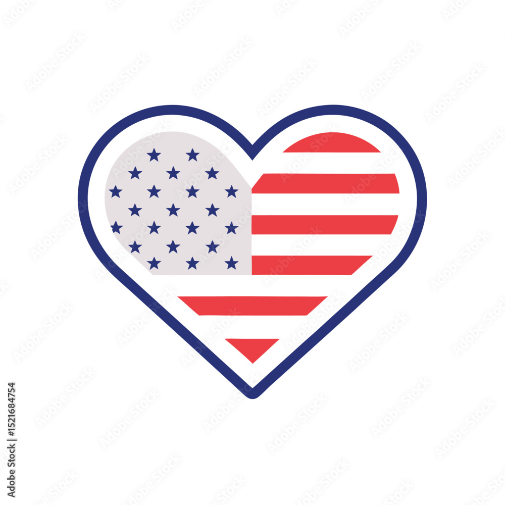 Obraz premium American flag heart symbol representing love patriotism and national pride ideal design
