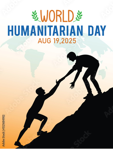 World Humanitarian Day,  Humanitarian  template design , banner , poster, card, background 