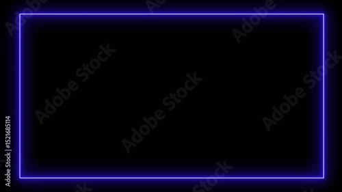 glowing frame background. flashing. Bright neon light effect isolated graphic animation video.  Abstract neon glowing frame background. Colorful laser show seamless loop 4K border. 4k