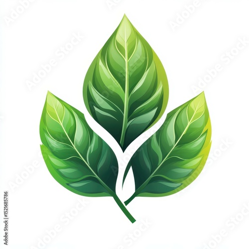 Green leaves arranged in a natural pattern showcasing vibrant hues in a minimalist design