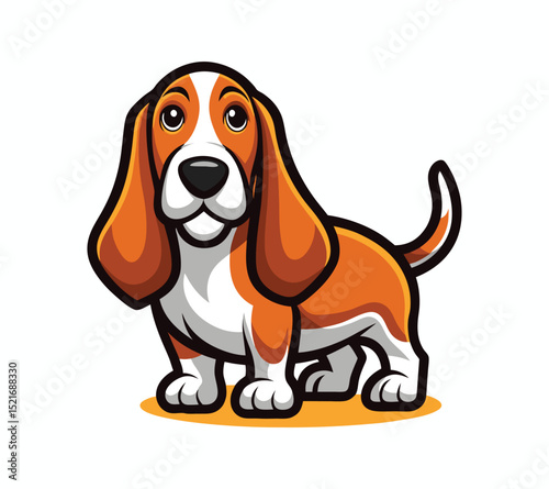 basset hound dog vector art