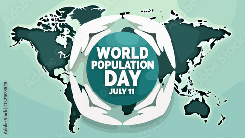 World Population Day Stock Illustration – Global Awareness and Demographic Concept Art