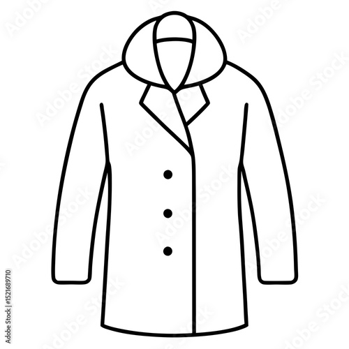 Winter Wool Coat Vector – Stylish Cold Weather Outerwear Illustration