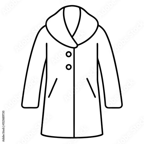 Winter Wool Coat Vector – Stylish Cold Weather Outerwear Illustration