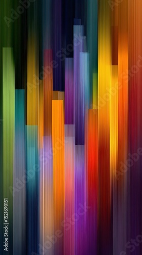 Colorful abstract vertical stripes create a vibrant display of hues in a modern art style