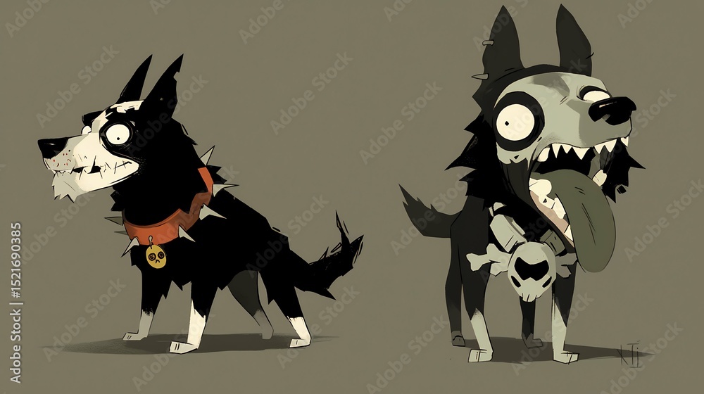 Fototapeta premium halloween background with dogs