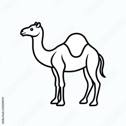 Outline vector icon of camel on white background in  Adobe Illustrator Artwork