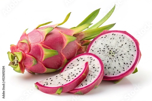 Dragon fruit, pitaya isolated on white background