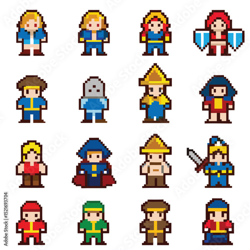 Pixel Art Characters Set