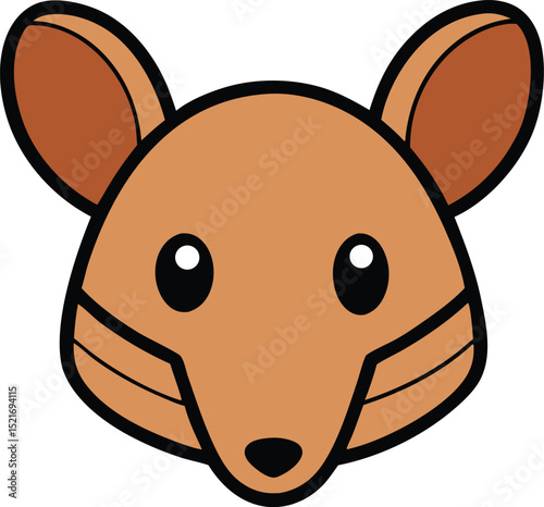 armadillo head icon clipart vector on transparent background