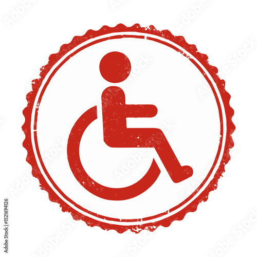 seal wheelchair icon stamp frame vector on white background
Vector stamp on white background