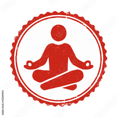 seal man meditating icon stamp frame vector on white background
Vector seal on white background