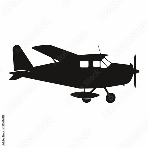 Classic propeller airplane silhouette icon design