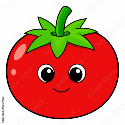 Happy cartoon tomato cute red vegetable