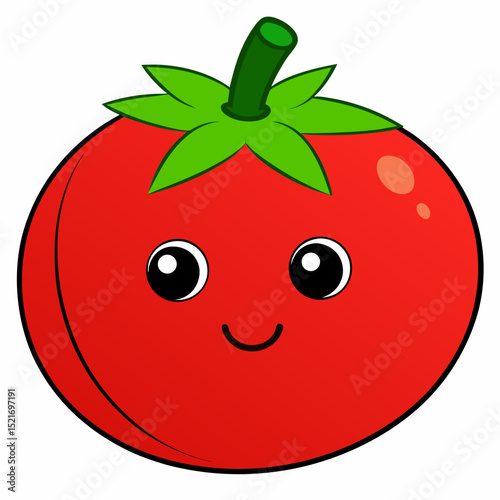 Happy cute cartoon tomato red vegetable