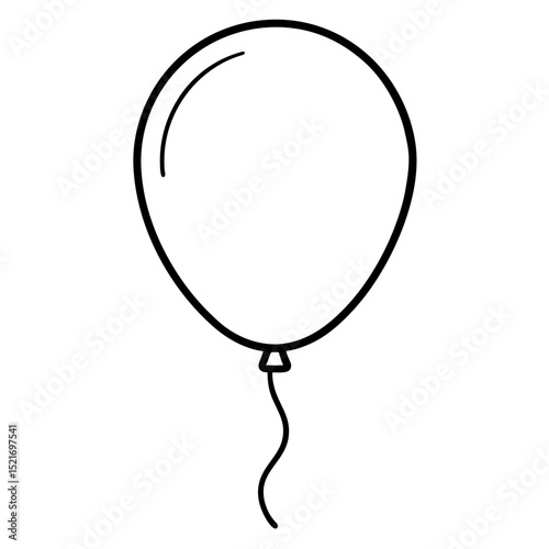 Simple line art balloon graphic design element