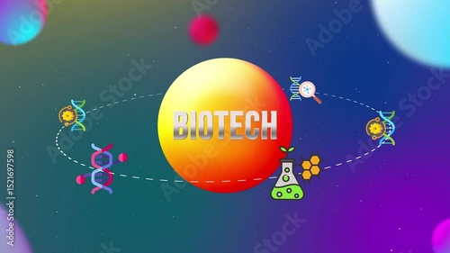 Biotech Icons With 3d Orbit Style Animation