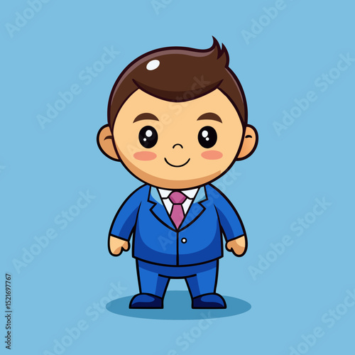 Adorable cartoon businessman child character illustration