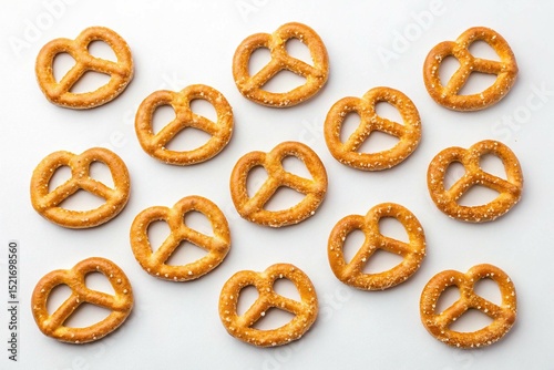 Pretzels on white background