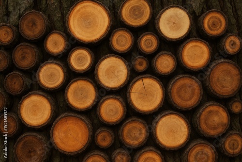 Natural Wood Texture Background Rustic Wooden Rings Stacked Circles Brown Timber Tree Rings Seamless Pattern Design Element for Print Web Design Projects fall warm tone dark earth light photo image   