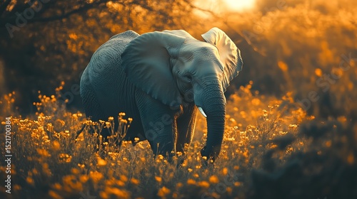 Elephant in golden light