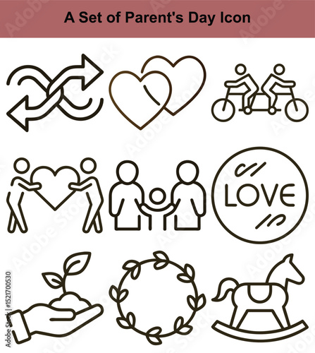 A Heartfelt Set of Parent's Day Icons