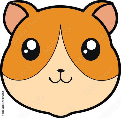 guinea pig head icon clipart vector on transparent background