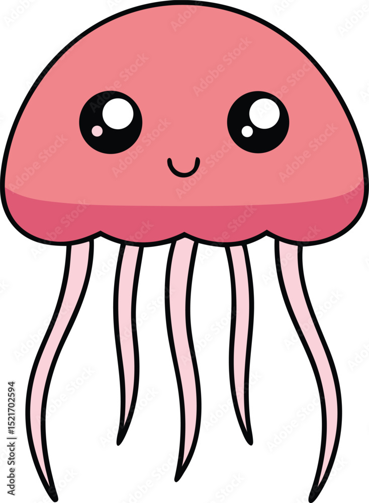 Naklejka premium jellyfish icon clipart vector on transparent background