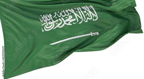 Waving Saudi Arabian Flag High Resolution Image
